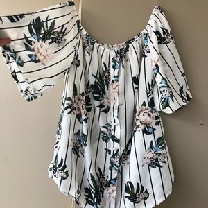 SOLD!! Off-The-Shoulder Buckle Blouse